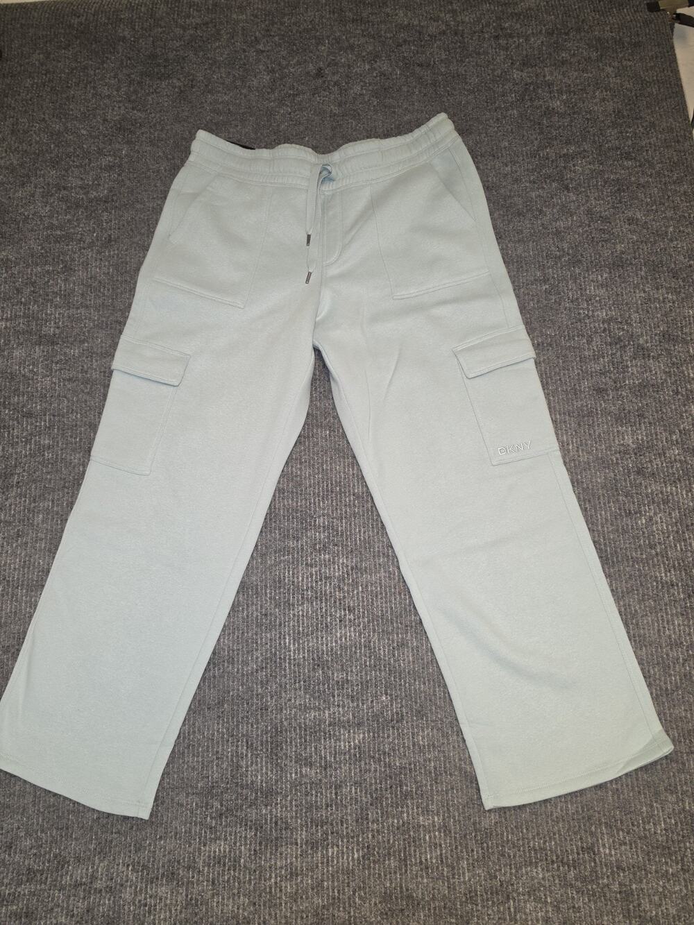 Donna Karen New York Cargo Pants Sweats Blue Size Large NWT